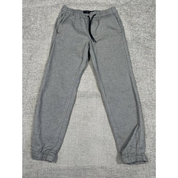 Abercrombie & Fitch Joggers Mens‎ Small Gray Herringbone Pull On Elastic Waist - Picture 1 of 14